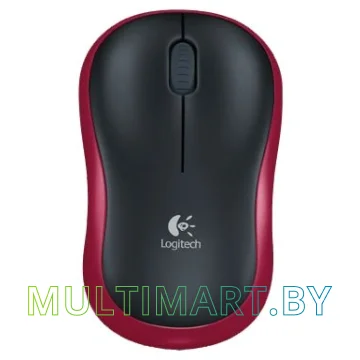 Мышь Logitech M185 (черный/красный)